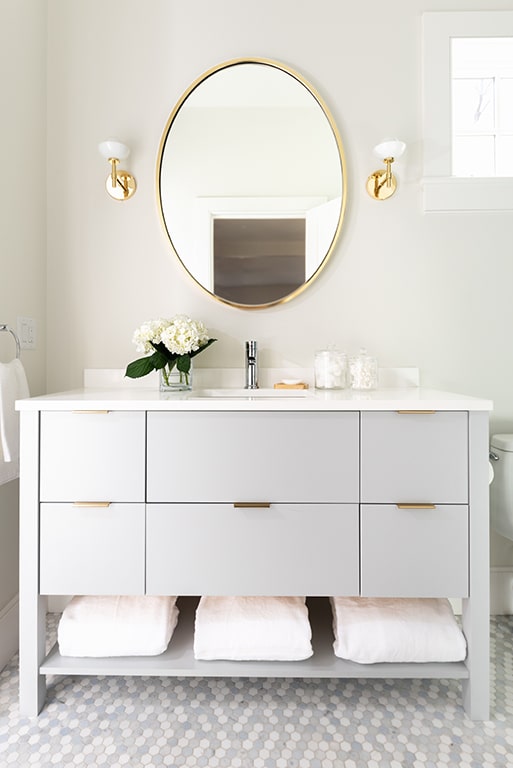 White & Gold Vanity Sink