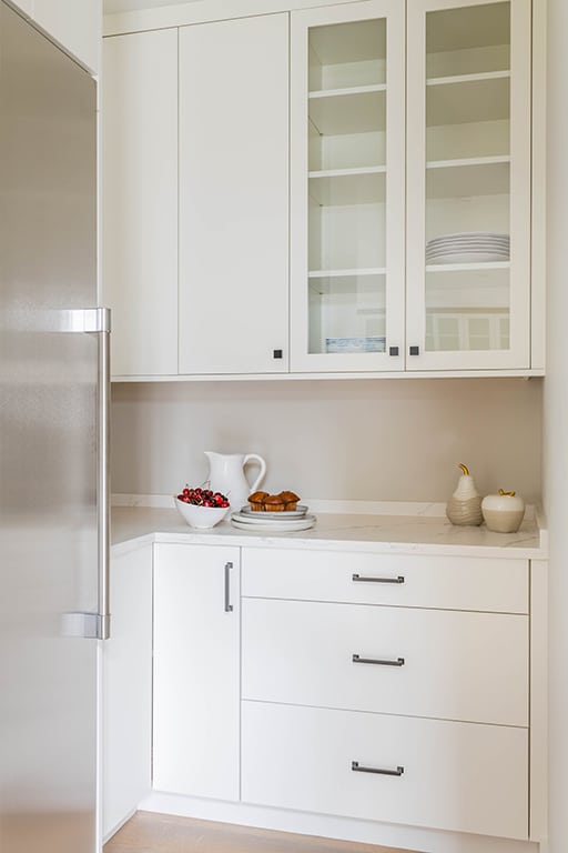 White with Black hardware Pantry