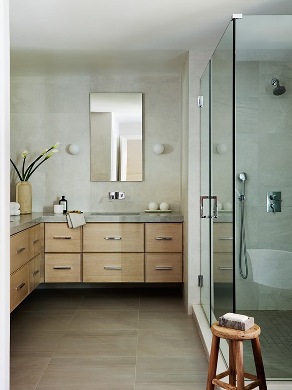 Light Brown & Marble Sink Counter