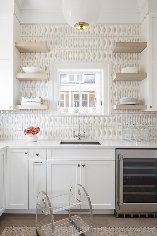 White Marble with Gold Hardware Pantry