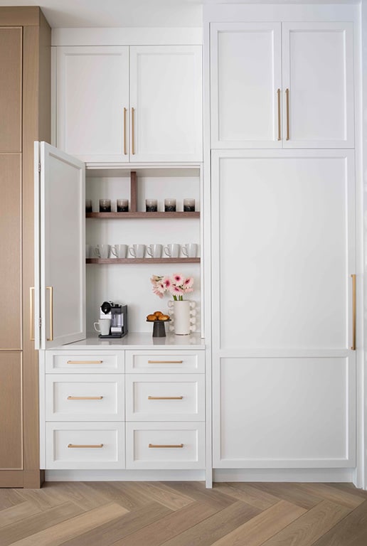 White and Gold Cabinets
