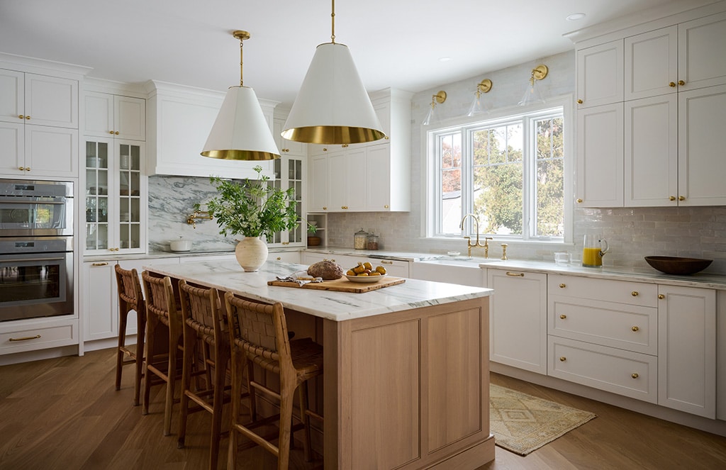 Wood and White Marble