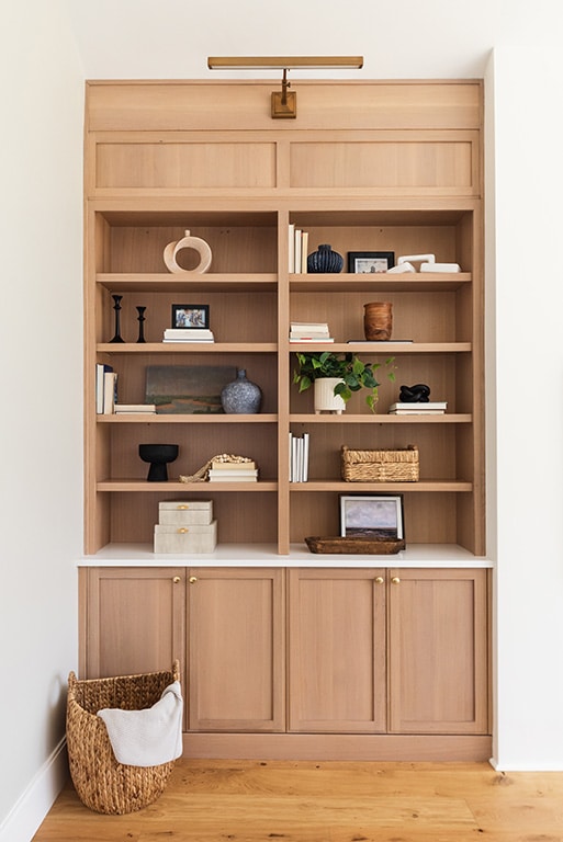 Light Wood Shelf Built In